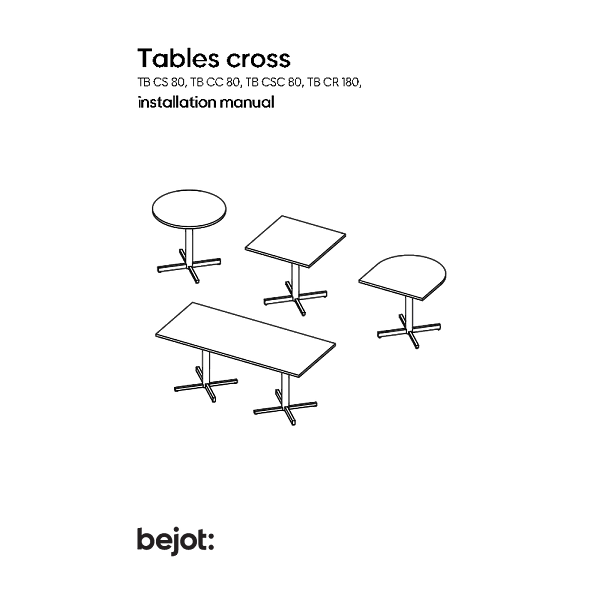 table cross - installation manual